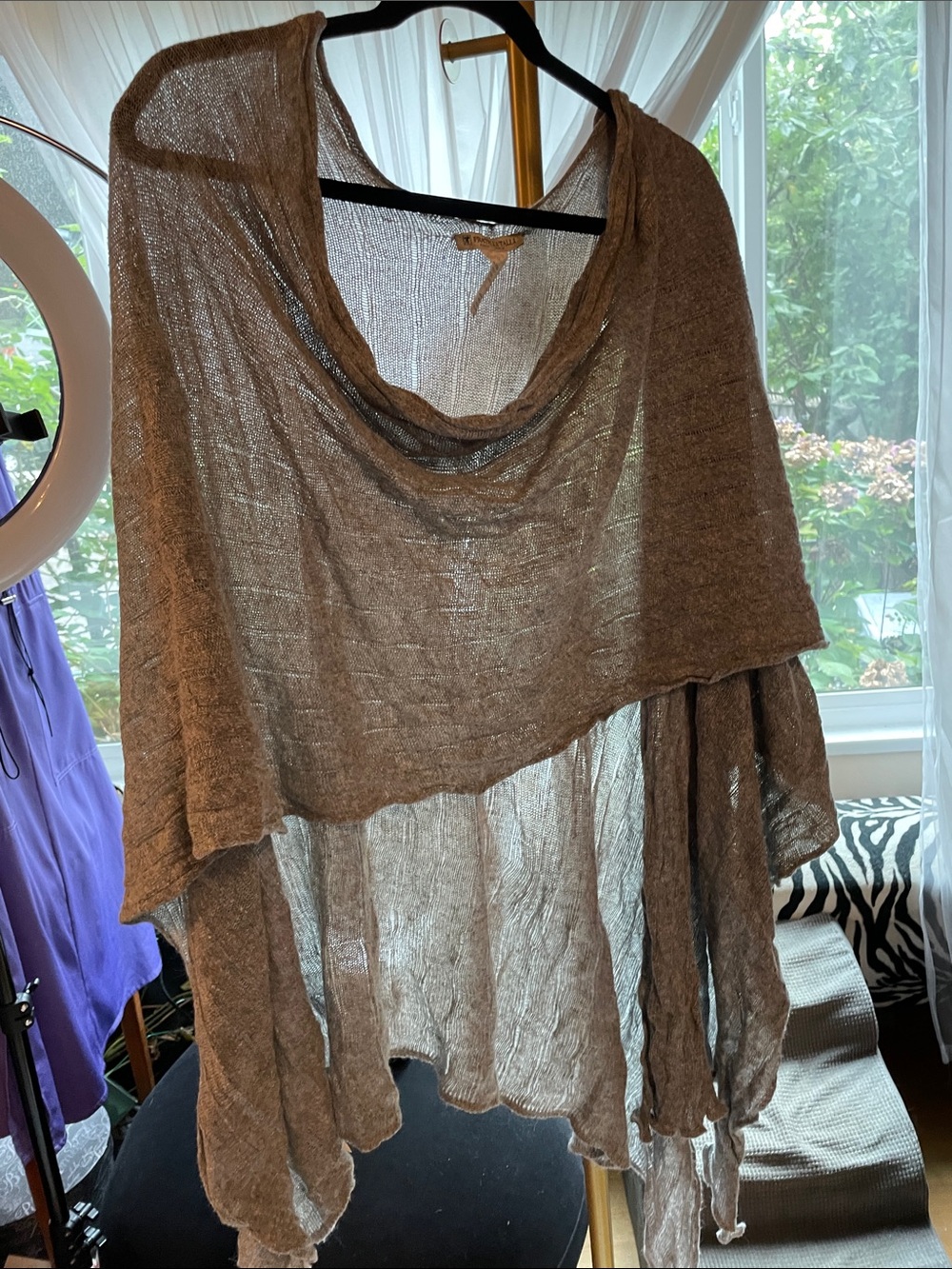 Fratelli Talli Lightweight Grey Sheer Draped Women's Shawl